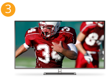 HD television showing a football game