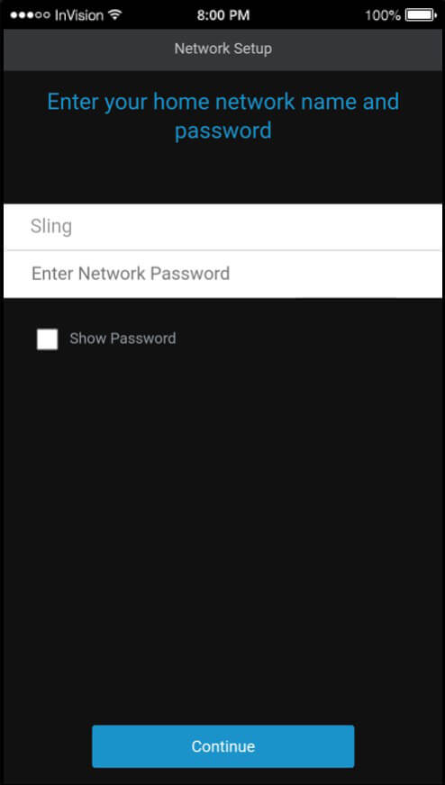 AirTV App WiFi network login