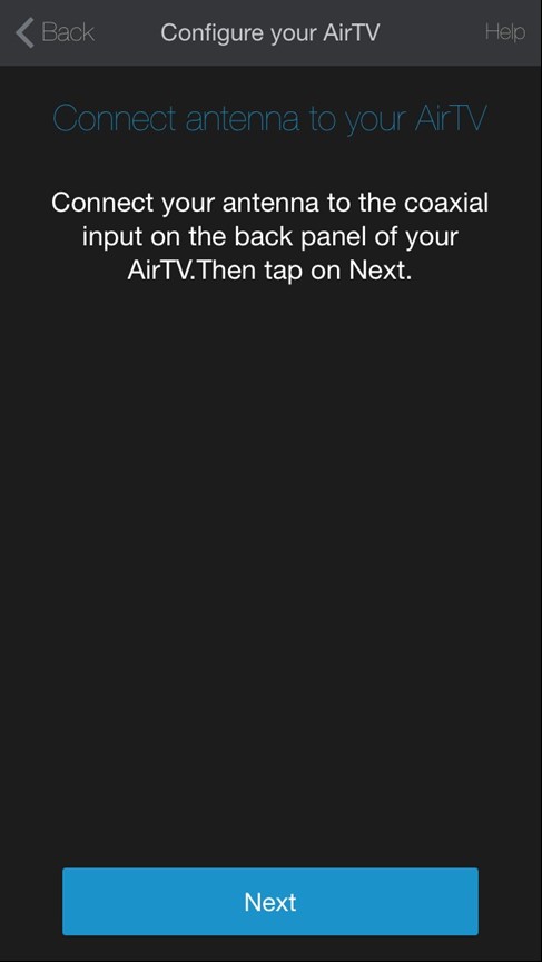 AirTV App: connect OTA antenna