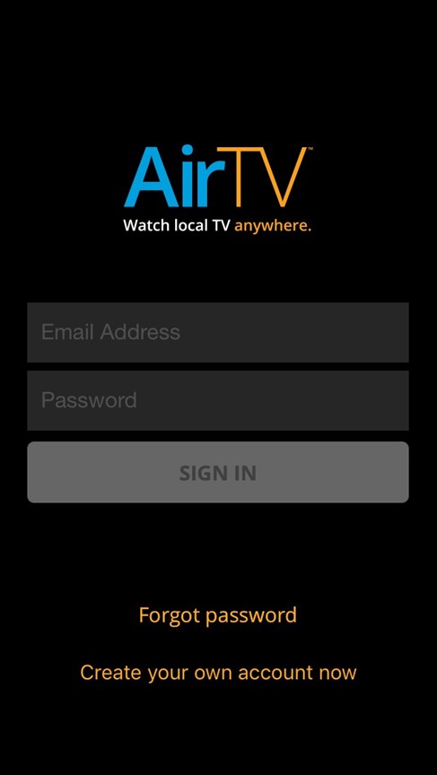 AirTV App sign-in screen