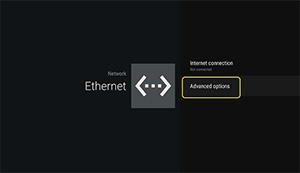 Ethernet advanced options location