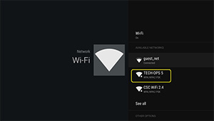 Desired WiFi network selected
